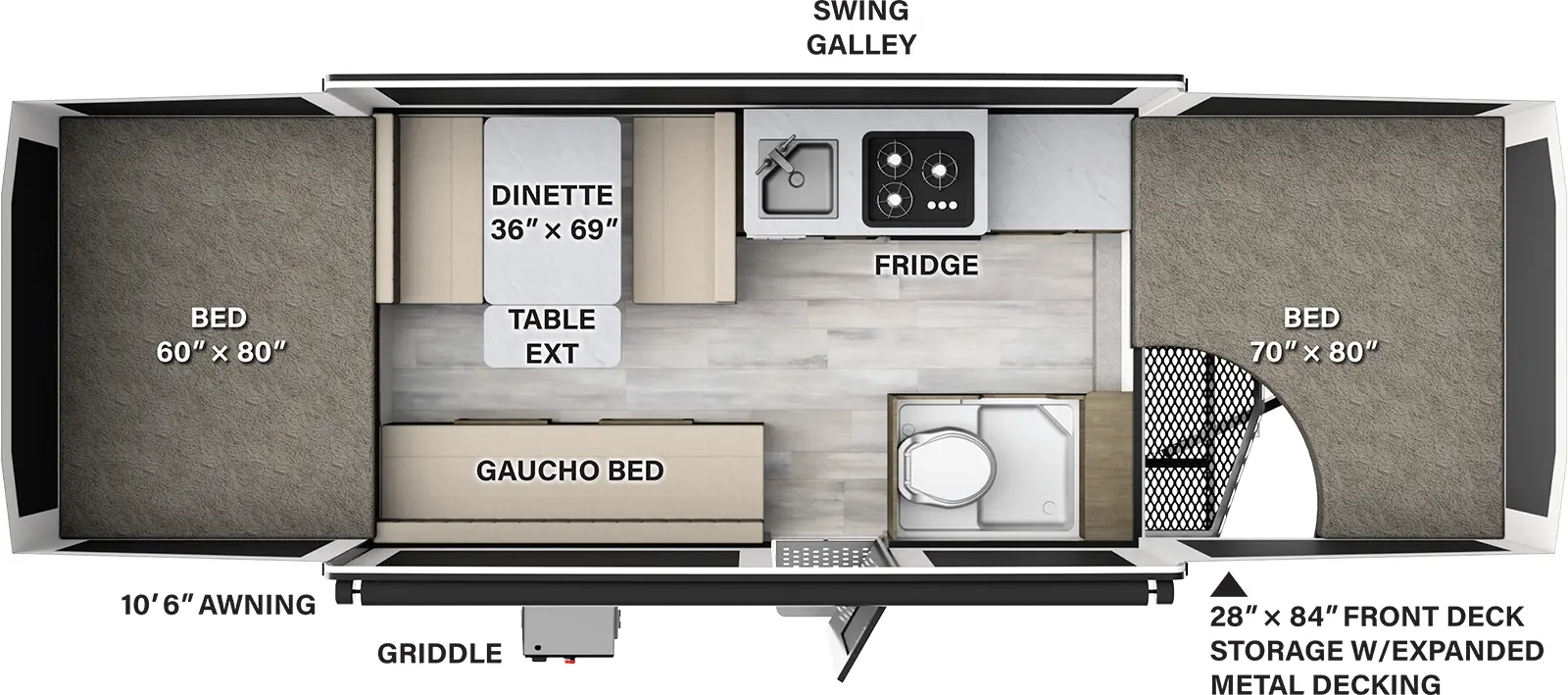 Rockwood Extreme Sports Package 2280BHESP - DSO Floorplan